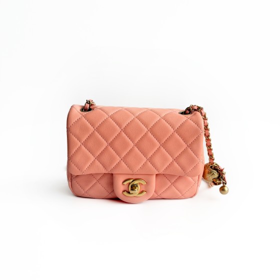Chanel Classic Flap Bag in Quilted Lambskin with Gold Ball Hardware